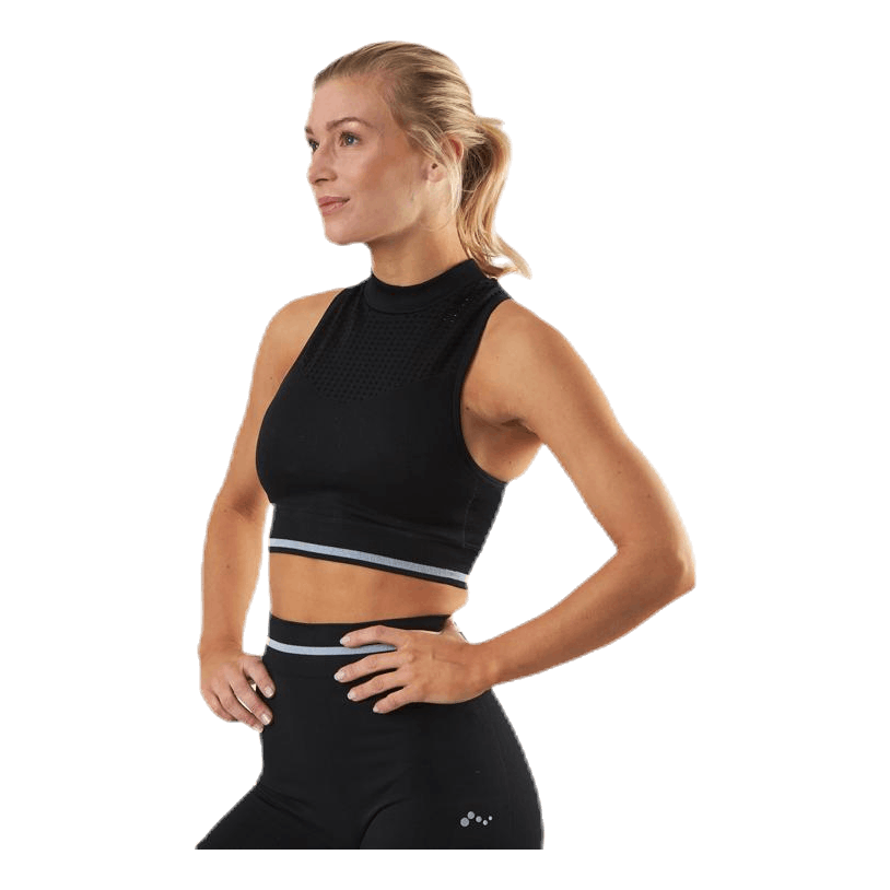 Aila Circular Sports Top Black