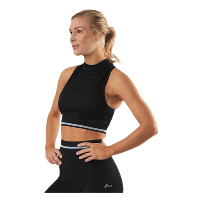 Aila Circular Sports Top Black