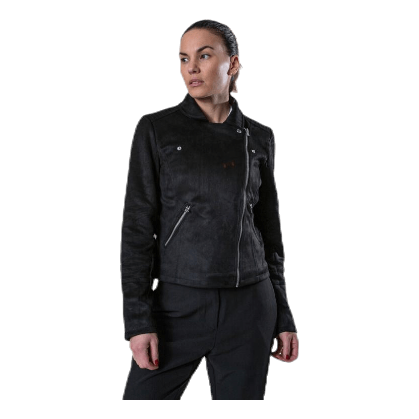 Gerry Faux Suede Biker Otw Black