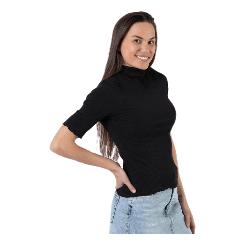 Nukisa 2/4 Mock Neck Top Bc Black