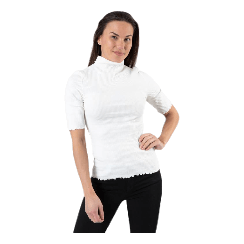 Nukisa 2/4 Mock Neck Top Bc White