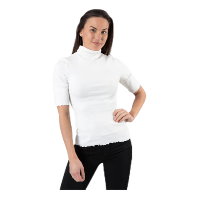 Nukisa 2/4 Mock Neck Top Bc White