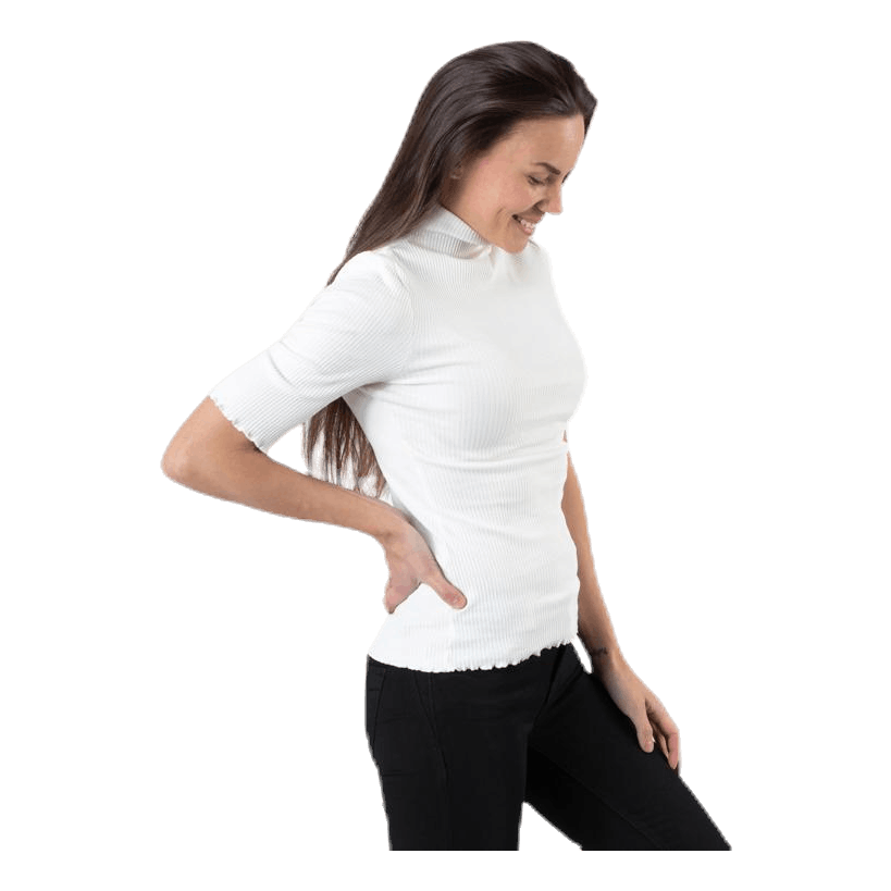 Nukisa 2/4 Mock Neck Top Bc White