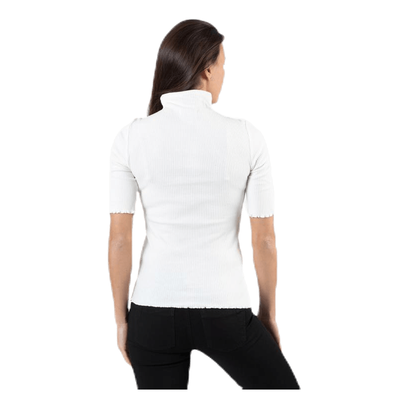 Nukisa 2/4 Mock Neck Top Bc White