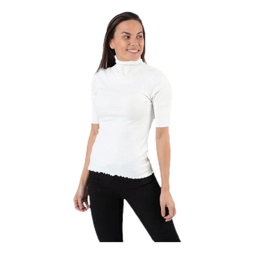 Nukisa 2/4 Mock Neck Top Bc White