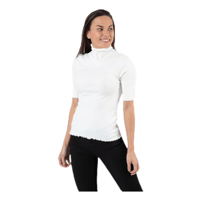 Nukisa 2/4 Mock Neck Top Bc White