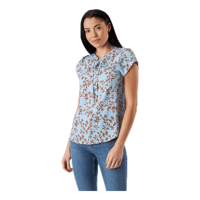 Alma Poly S/S Top Aop Blue