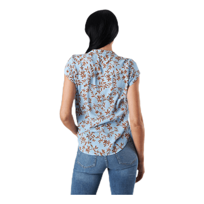 Alma Poly S/S Top Aop Blue