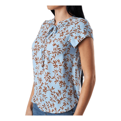 Alma Poly S/S Top Aop Blue