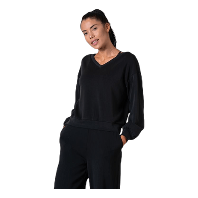 Gaia L/S V-Neck Top Swt Black