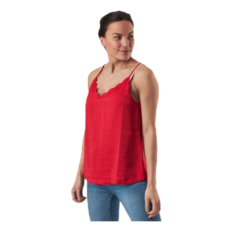 Debbie Singlet Wvn Red