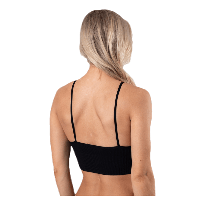 Vicky  Rib Seamless V-Neck Top Black