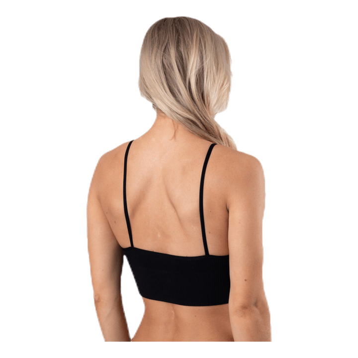 Vicky  Rib Seamless V-Neck Top Black