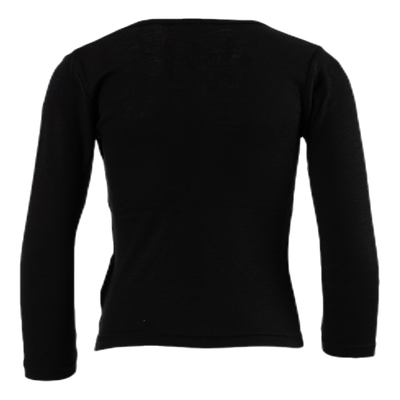 Wang Wool Plain Ls Top Black