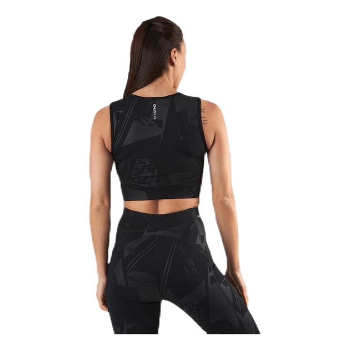Mado Aop Cropped Training Top Black