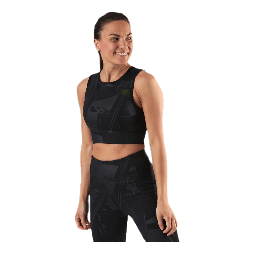 Mado Aop Cropped Training Top Black