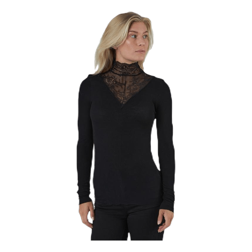 Siri Ls T-Neck Top Black