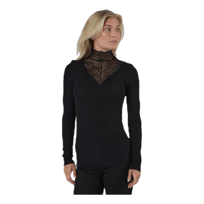 Siri Ls T-Neck Top Black