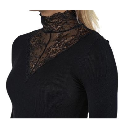 Siri Ls T-Neck Top Black