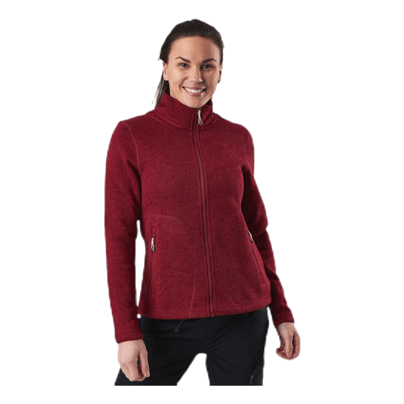 Paulina Melange Fleece Jacket Red