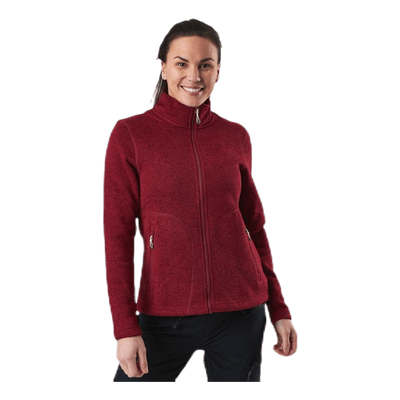 Paulina Melange Fleece Jacket Red