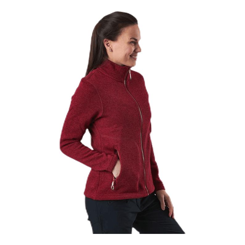 Paulina Melange Fleece Jacket Red