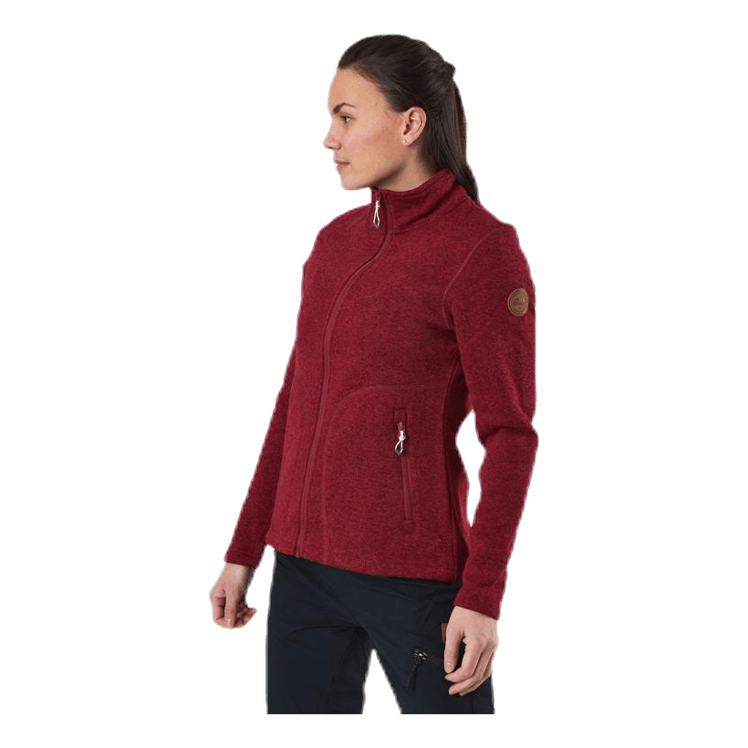 Paulina Melange Fleece Jacket Red
