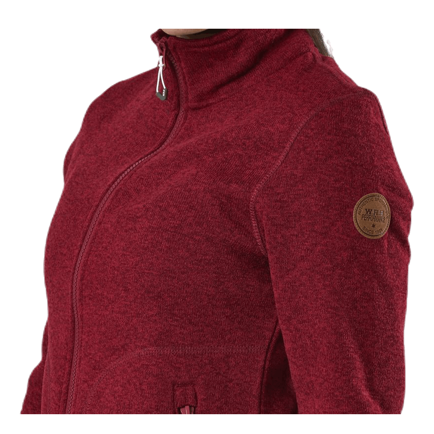 Paulina Melange Fleece Jacket Red