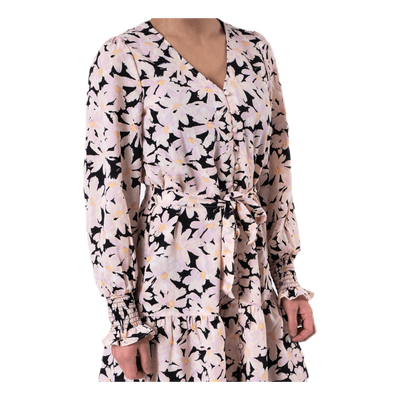 Lila L/S Short Dress Wvn Black