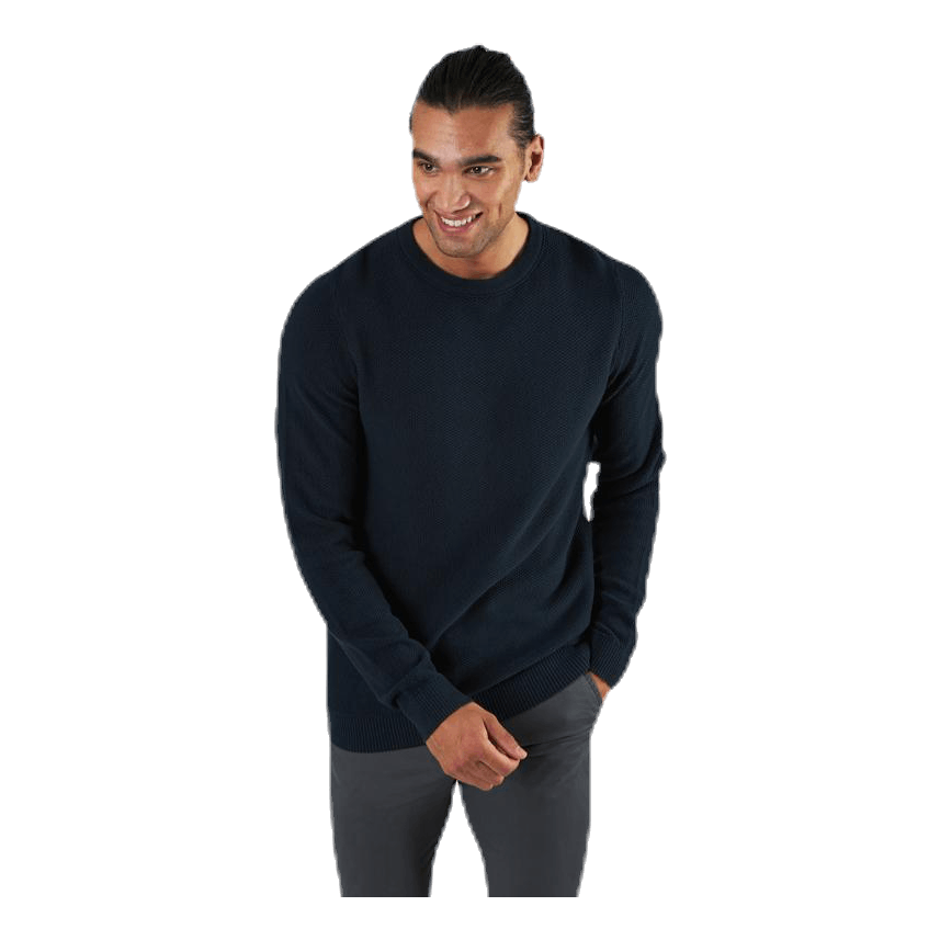 Aaron Knit Crew Neck Blue