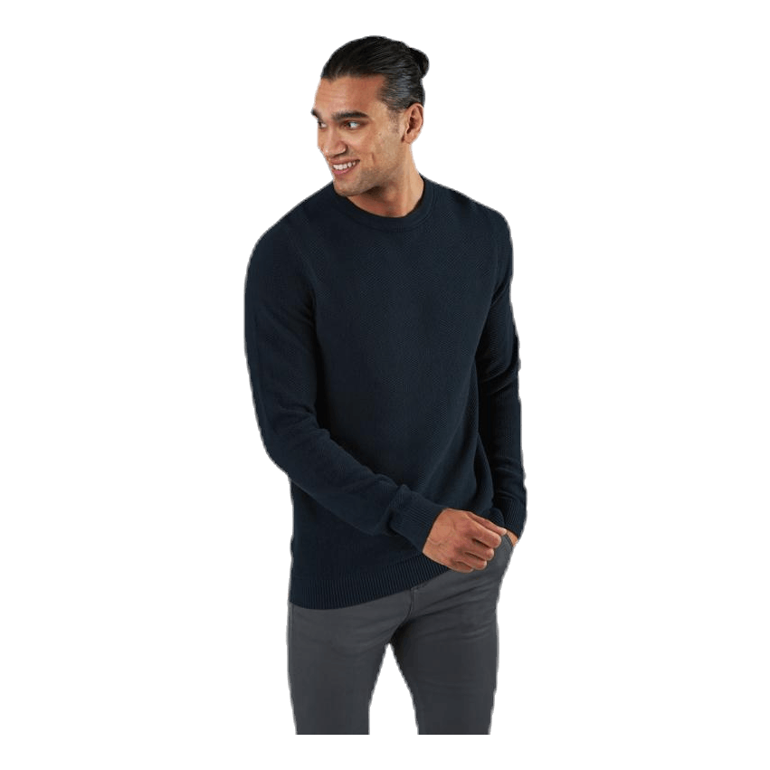 Aaron Knit Crew Neck Blue