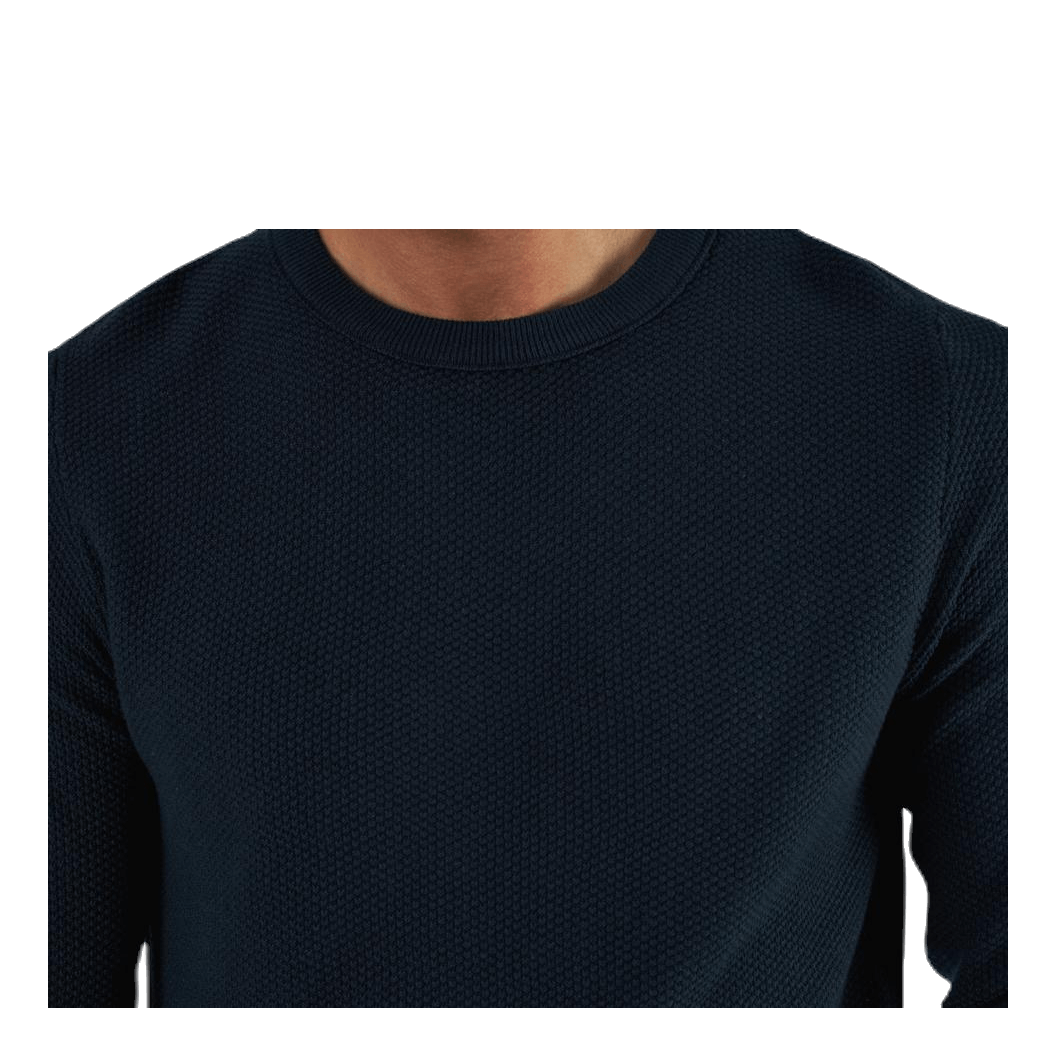 Aaron Knit Crew Neck Blue
