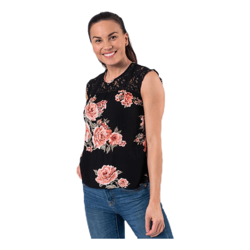 Karmen S/L Top Aop Wvn Black