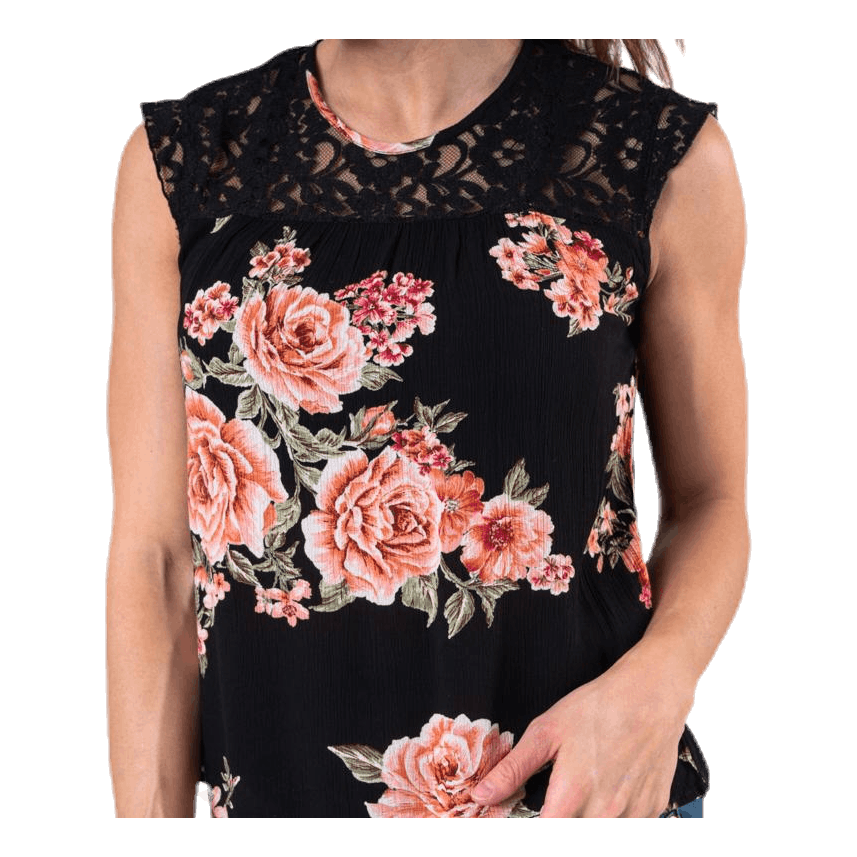 Karmen S/L Top Aop Wvn Black