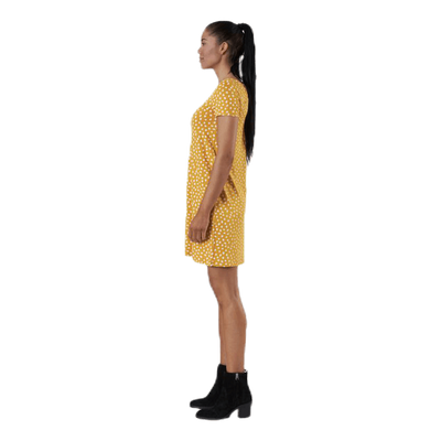 Bera Back Lace Up S/S Dress Yellow
