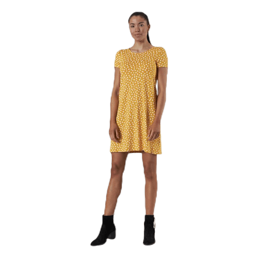 Bera Back Lace Up S/S Dress Yellow