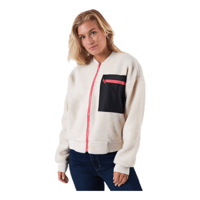 Janessa Teddy Pocket Jacket White