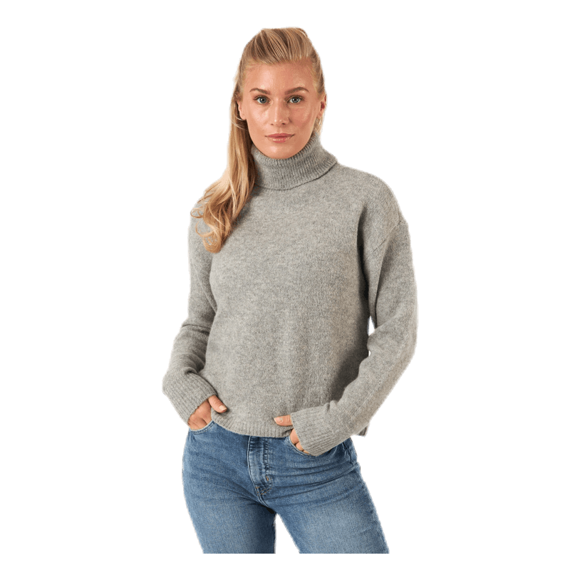 Skyla Ls Roll Neck Wool Knit Grey