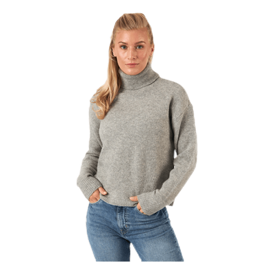 Skyla Ls Roll Neck Wool Knit Grey