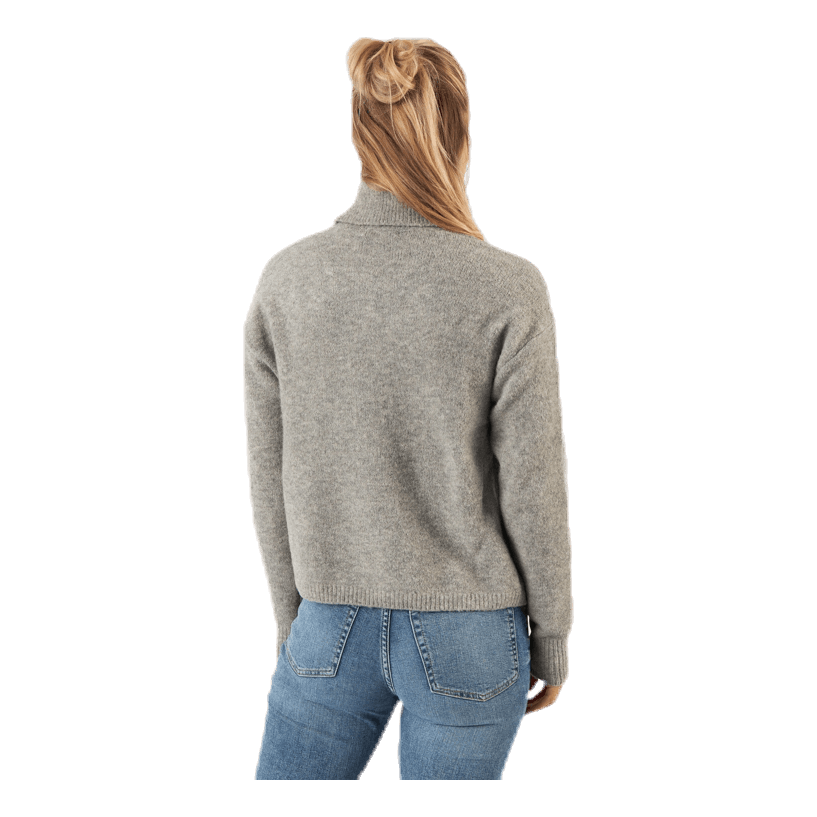 Skyla Ls Roll Neck Wool Knit Grey