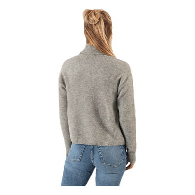Skyla Ls Roll Neck Wool Knit Grey