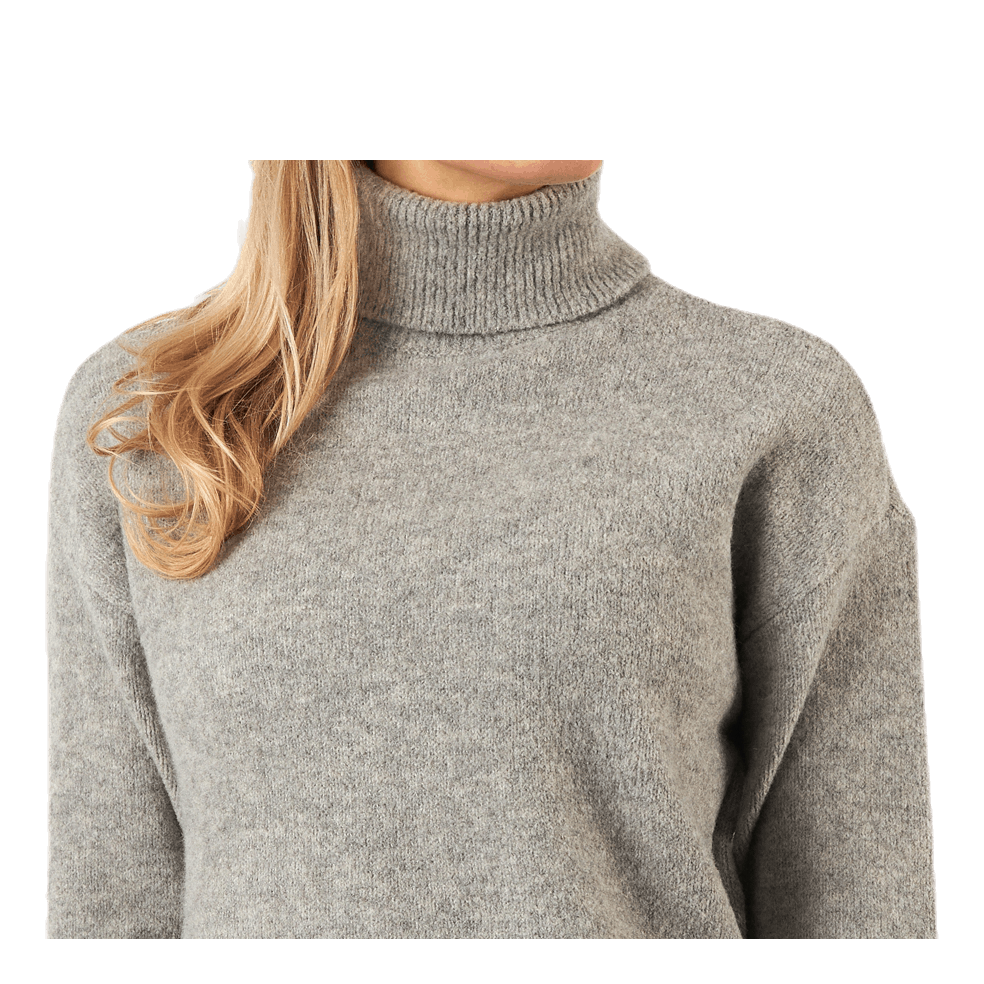 Skyla Ls Roll Neck Wool Knit Grey