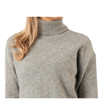 Skyla Ls Roll Neck Wool Knit Grey
