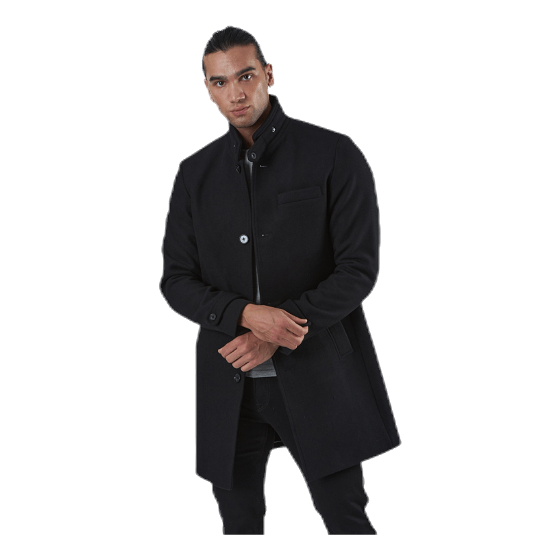 Melton Wool Coat Black