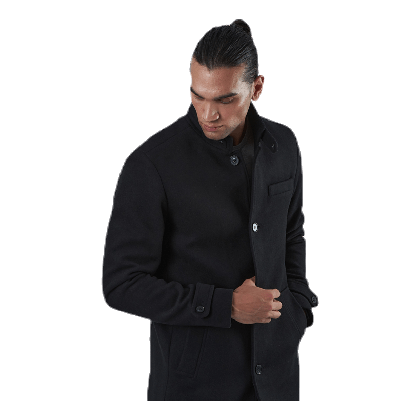 Melton Wool Coat Black