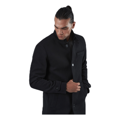 Melton Wool Coat Black