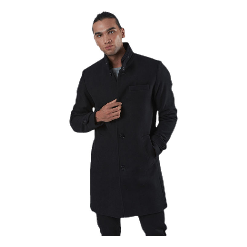 Melton Wool Coat Black