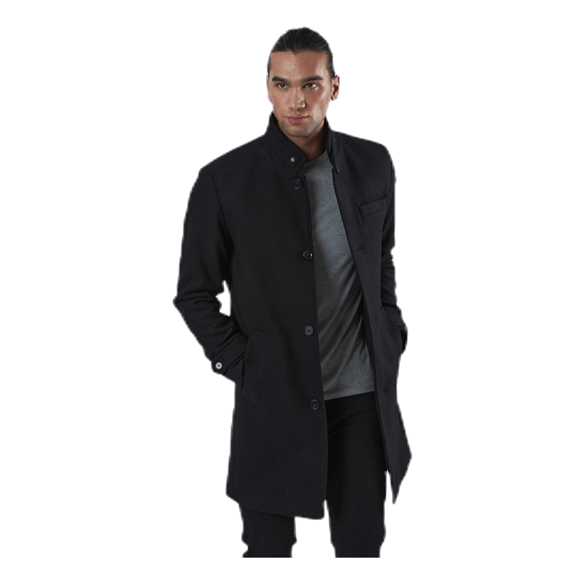 Melton Wool Coat Black