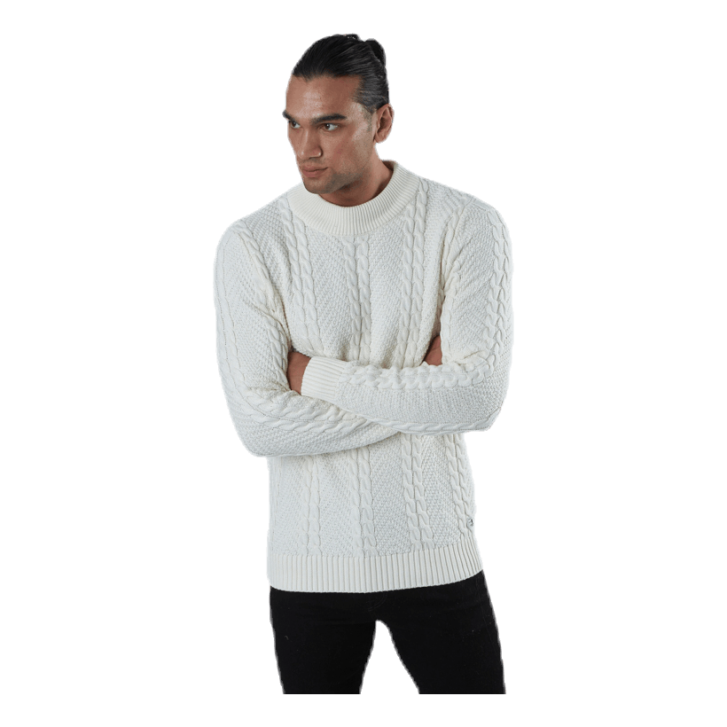 Julian Knit Cable High Neck White
