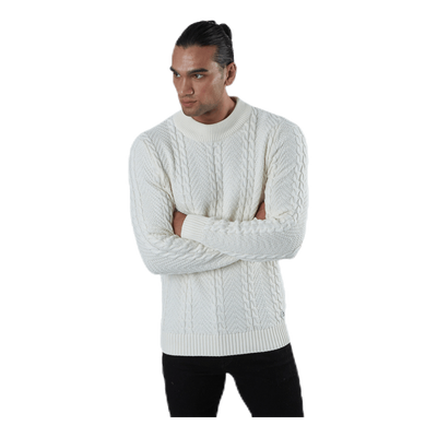 Julian Knit Cable High Neck White
